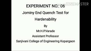 Unit4Jominy Hardenability Test [upl. by Ajnin338]