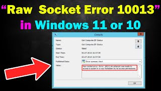 How Fix Raw Socket Error 10013 in Windows 10 or 11 [upl. by Yetnruoc]