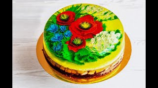 Желейный торт с 3Д цветами из сливок Торт JELLY CAKE 3D желейныйторт [upl. by Thomajan]