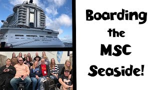 Boarding the MSC Seaside Cruise Ship  Lunch  Cabin Sea Cruisers Group Cruise Vlog ep2 [upl. by Anival858]