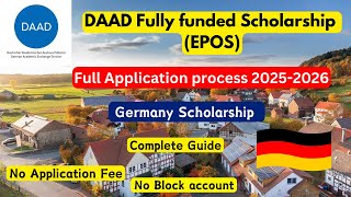 DAAD fully funded scholarshipGermanyApplication process 202425 MS PhD MBA full Guide EPOS [upl. by Ori779]