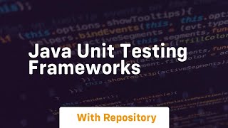 java unit testing frameworks [upl. by Hiamerej]