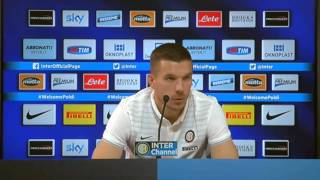 Lukas Podolski lobt Xherdan Shaqiri quotEr wird uns guttunquot  PoldiVorstellung bei Inter Mailand [upl. by Robby]