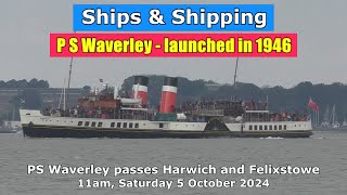 Launched in 1946 Paddle Steamer Waverley sails for the Thames 5 September 2024 [upl. by Koziara]