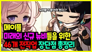 메이플 미래의🌊 신규 뉴비들을 위한💖 46개 전직업 장단점✍ 빠르게 살펴보기🚀바쁜 분들은 15배속 혹은 고정 댓글에 자기 직업 링크 있어여😊 하이퍼버닝 추천 [upl. by Balliol]