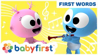 Toddler learning video  Laughing w funny GooGoo amp GaaGaa  Learn musical instruments  Babyfirst TV [upl. by Nivel]