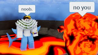 Trolling toxic noob with Awakened Magma while he used Unawakened Magma Blox Fruits [upl. by Lajet]