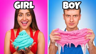 Girls VS Boys SLIME CHALLENGE [upl. by Rebmyt]