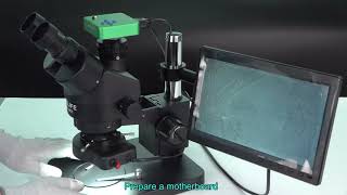 RELIFE RLM3T B1 Trinocular HD Stereo Microscope  SUNSHINE SS033 black Led lamp  05CTV [upl. by Willey]