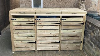 How to build a triple wheelie bin store  Simple DIY project [upl. by Honorine]