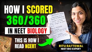 How I Scored 360360 in NEET BIOLOGY 🧬  Ritu Rattewal  NCERT Technique neetbiology [upl. by Fayette]