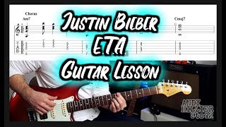 How to play Justin Bieber  ETA Guitar Tutorial Lesson with TAB [upl. by Yecrad]