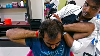 Head Massage with Neck amp Back Cracking Gentle  ASMR Indian Barber [upl. by Formica792]