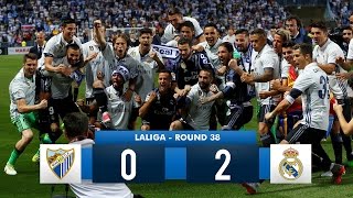 Malaga 02 Real Madrid Real Madrid HD 1080i Full Match Highlights amp Celebration 210517 [upl. by Oiratno]