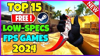 TOP 15 Free FPS GAMES for Low End PCLaptop  Early 2024 OfflineOnline [upl. by Aiynot]