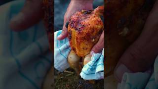 Roasted Chickens with Delicious Marinade Under Buckets Set Hay on Fire chicken roast marinade [upl. by Streetman607]