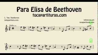 Fur Elise by Beethoven Sheet Music for Violin Para Elisa Partitura de Violin [upl. by Ecirtac]