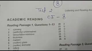 Sheet glass manufacture the float process answer key CI 8 TEST 2 TWO ACADEMIC READING ANSWER KEY [upl. by Macnair513]