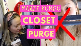 MARIE KONDO CLOSET PURGE Konmari Method Decluttering for Fashionistas [upl. by Amikan]