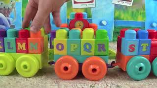 Mega Bloks ABC Learning Train ABC Alphabet Adventure Mega Bloks Alphabet Train FUN Video For T [upl. by Ahsrop]