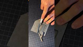 Leather Skiving Process handmade diyleatherwallet [upl. by Strickman]