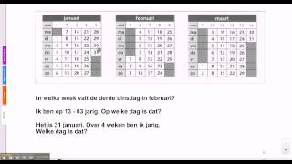 Pluspunt 3 groep 6 blok 7 les 1 rekenen met de kalender [upl. by Aeslek]