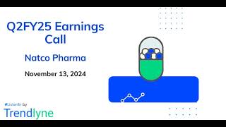 Natco Pharma Earnings Call for Q2FY25 [upl. by Norak502]