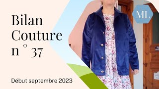 bilan couture n° 37  début septembre 2023 [upl. by Avelin]