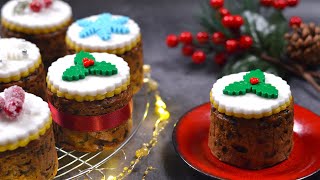 How to make Mini Christmas Cakes  Xmas Cake Recipe [upl. by Hsevahb]