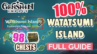 How to Watatsumi Island 100 FULL Exploration ⭐ ALL CHESTS GUIDE 【 Genshin Impact 】 [upl. by Cassey]