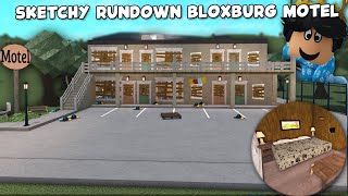 building a SKETCHY RUNDOWN BLOXBURG MOTEL [upl. by Nnairek]