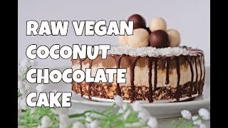 Raw Vegan Coconut Chocolate Cake  Sirova veganska torta od kokosa i čokolade [upl. by Warren176]