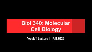 CSULB Biol 340 Fall 2023  Week 11 Lecture 1 [upl. by Roos]