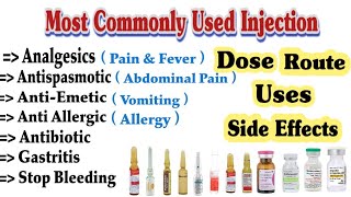 Commonly Used Injection  Common Injections and Their Uses [upl. by Atalee]