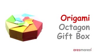 Origami Octagon Gift Box easy  modular [upl. by Trina340]