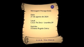 Psicografia  21 de agosto de 2024 [upl. by Enirual]