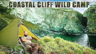 Wild Camping on a Coastal Cliff and Waterfalls [upl. by Sad97]