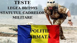 Chestionare Legea 801995 privind Statutul cadrelor militare [upl. by Anivlis]