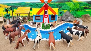 DIY mini Farm Diorama with House for Cows Pig Horse  Mini Farm Model  House of Farm [upl. by Yessej625]