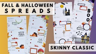 PLAN WITH ME  FALL amp HALLOWEEN SKINNY CLASSIC SPREADS  PLANYTHING amp HAPPY PLANNER [upl. by Eillod]