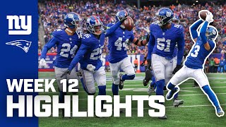 New York Giants Top Highlights vs New England Patriots  2023 Regular Season Week 12 [upl. by Ahsas]