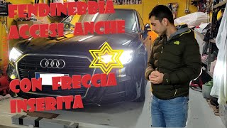 FENDINEBBIA IN STERZATA ACCESI ANCHE CON FRECCIA INSERITA  CORNERING FOG LIGHT  AUDI A3 GOLF TROC [upl. by Schrader]