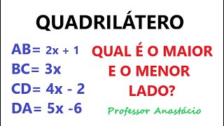 Como calcular os lados de um quadrilÃ¡tero AB  2x  1 BC  3x CD  4x  2 e DA  5x  6 [upl. by Magnusson]