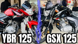 Suzuki GSX 125 Vs Yamaha YBR 125 2024 Detailed Comparison Specifications NewPrice [upl. by Nitsed]