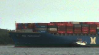 Largest Container Ship  MOL Paramount Entering Halifax Harbour [upl. by Yantruoc]