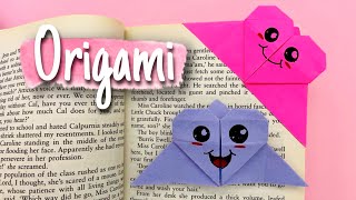 KOLAY ORIGAMI 👉 Kağıttan Kalp Kitap Ayracı 556 [upl. by Haimrej223]