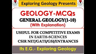 GEOLOGYGeneral MCQ 110 for Competitive ExamsCSIR NET GATE GSI etc [upl. by Dubenko]