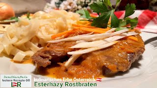 leckere Rezepte OÖ🇦🇹 Omas EsterhazyRostbraten mit 🥩WurzelgemüseRahmsauce und Fettuccine [upl. by Daphene]