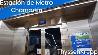 Ascensor ThyssenKrupp Latitude eléctrico MRL en la estación de Metro Chamartín Madrid ES [upl. by Adev]