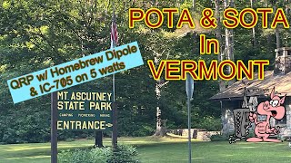 POTA and SOTA in Vermont QRP w Homebrew Dipole amp IC705 on 5 watts [upl. by Paresh]